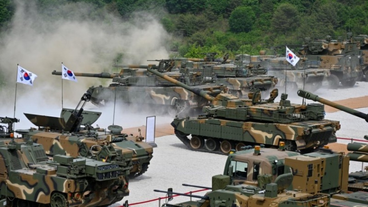 South Korea conducts live-fire drills near its northern neighbour.