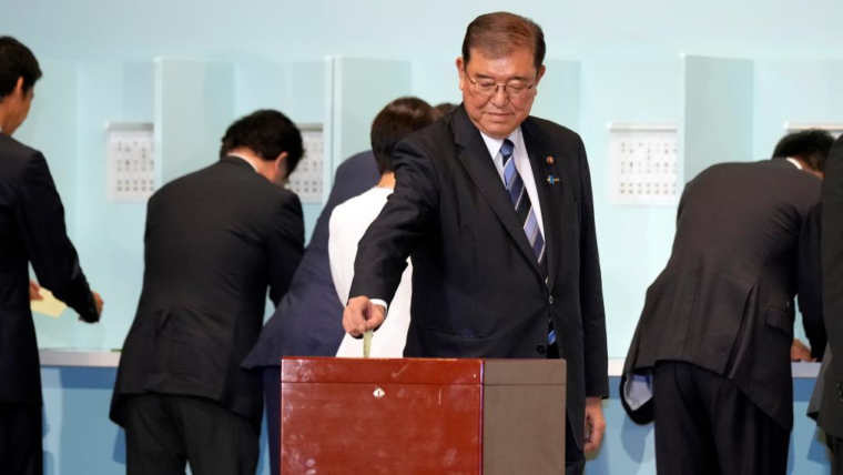 Former Defense Minister Elected Leader of Japan’s Ruling Party