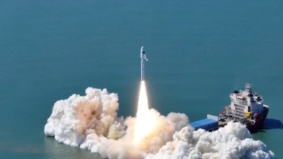 China launches 8 satellites from sea