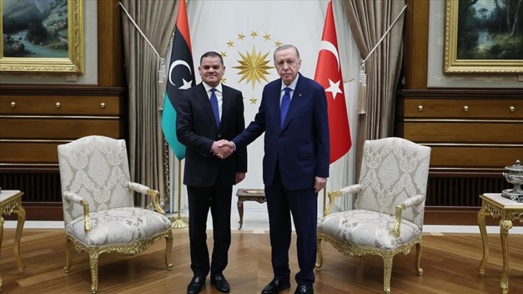 Turkish President Erdogan welcomes Libyan Premier Dbeibeh to Ankara