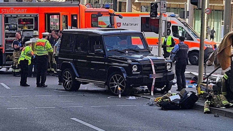 Several Injured After Car Rams Crowd in Stuttgart, Germany